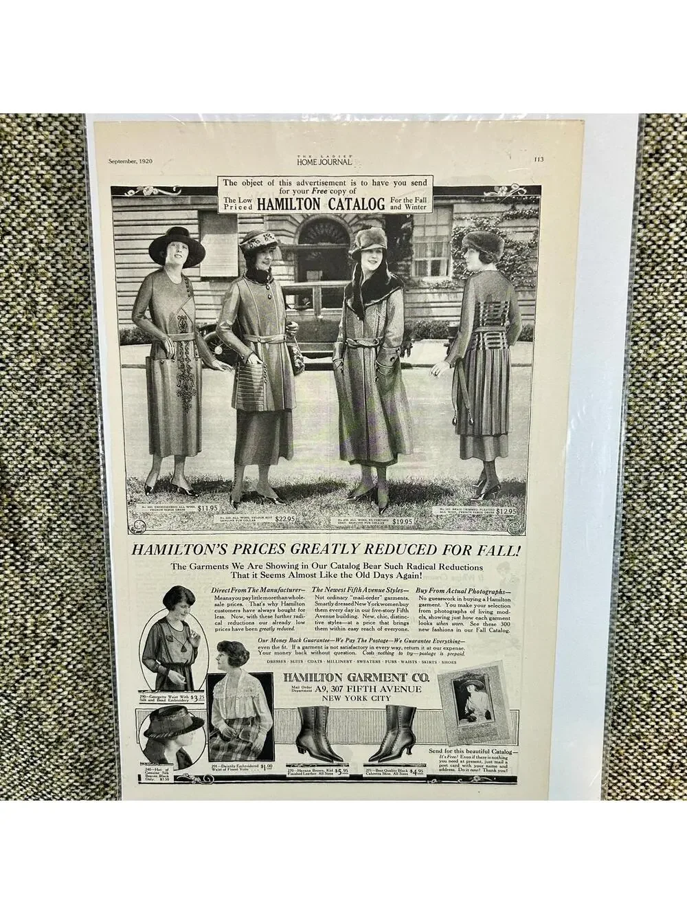 Ladies Home Journal Vintage Ads 1919 1920 Tweedie Hamilton Fashion Ephemera Good